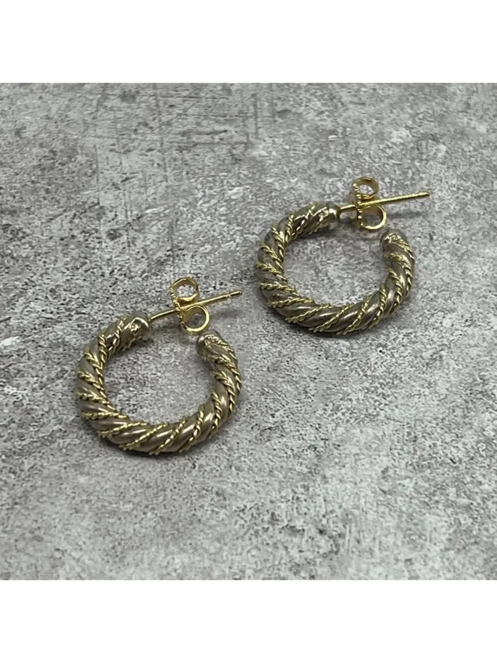 Tiffany & Co Twisted Rope Hoop Earrings YG